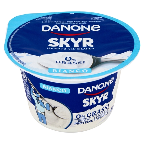 DANONE Skyr, Yogurt ispirato all'Islanda, 0% grassi, Cremoso, Ricco in Proteine, Bianco, 150g